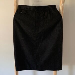 RALPH LAUREN wool cashmere grey flannel skirt